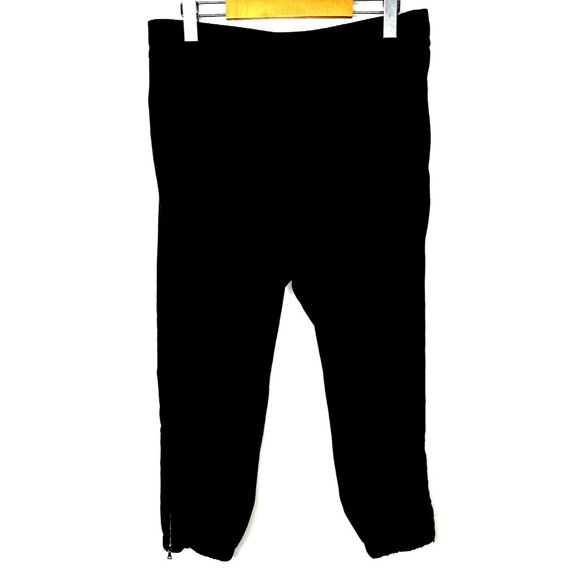 Ann Taylor Loft Womens Capri Pants Stretch Zip Hem Black Size Petites Medium - Picture 2 of 13